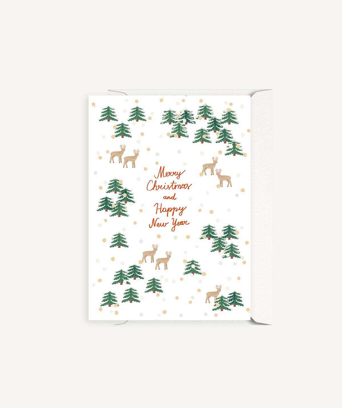 Snow Forrest with Deers | Christmas Card