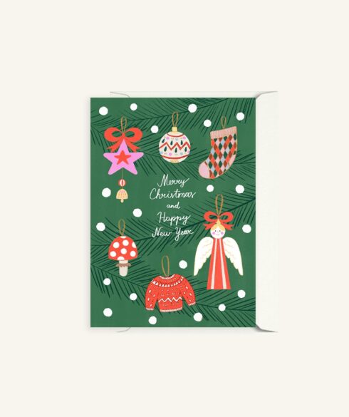 Ornaments on Christmas Tree | Christmas Card
