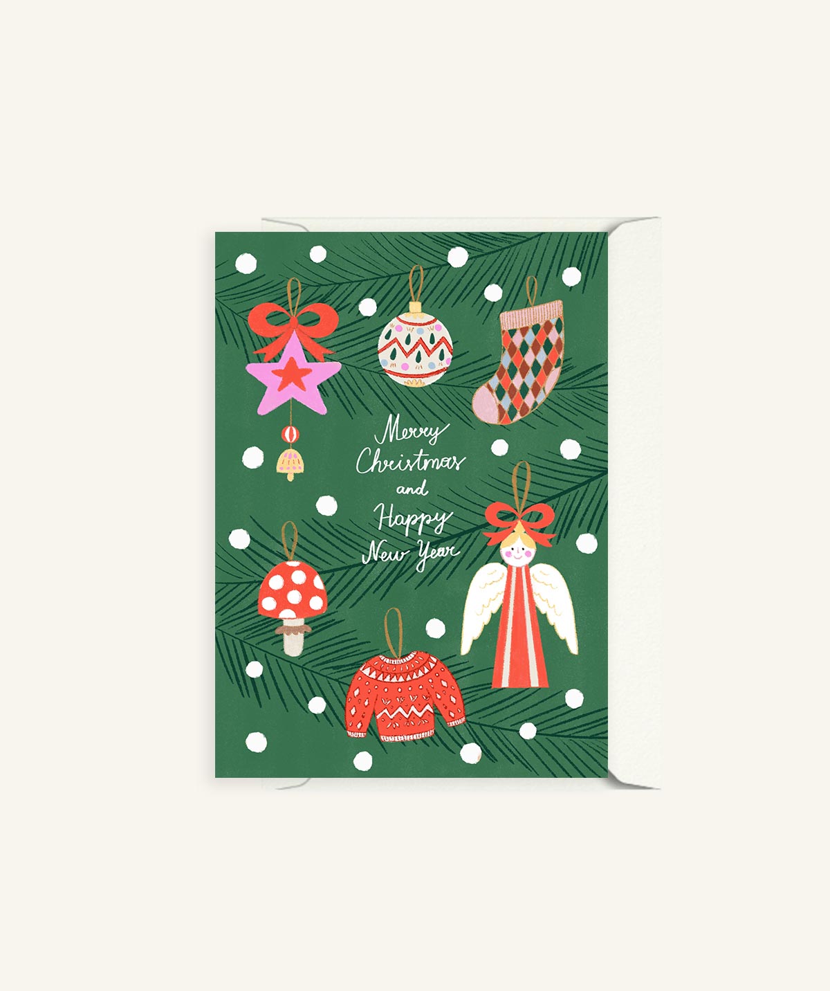 Ornaments on Christmas Tree | Christmas Card