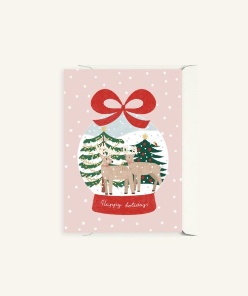 Snowglobe with Deers | Christmas Card