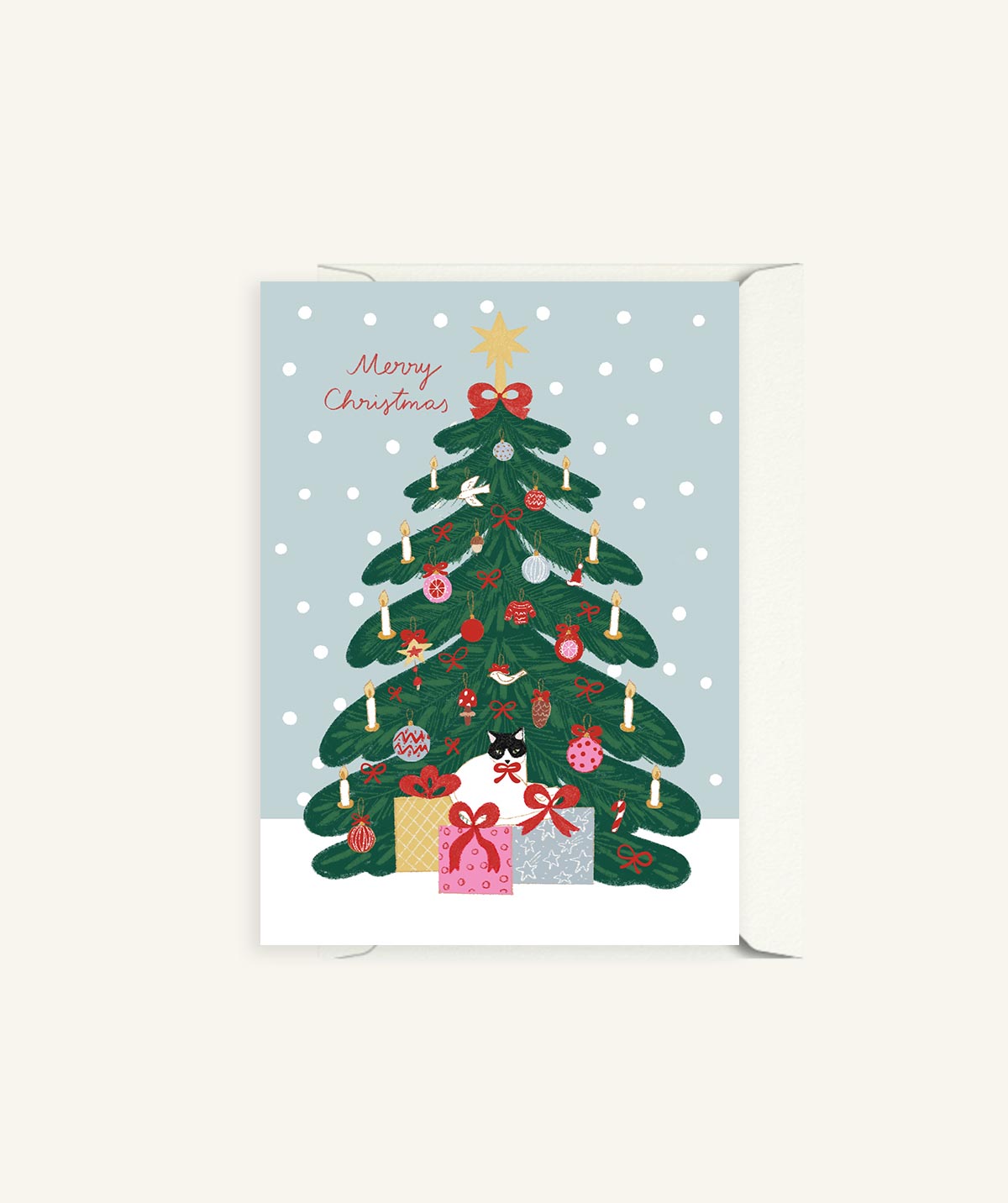 Christmas Tree with a Cat | Christmas Card