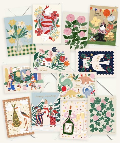 yearly occasions cards pack, set of 12 cards for different occasions