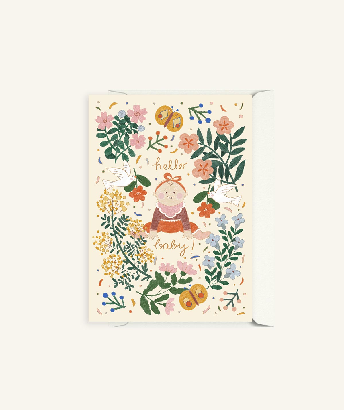 Flowers Hello Baby | New Baby Card